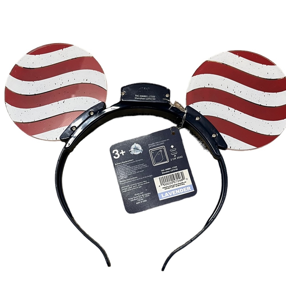 Disney Parks Mickey Mouse Americana 4th of July Light Up Glow Ears Headband - Picture 2 of 3